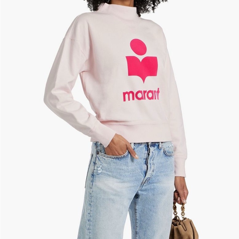 Isabel Marant Pink Logo Crew Neck Sweatshirt - Picture 2 of 3